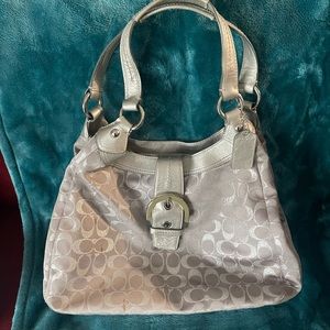 Metallic Silver Coach purse